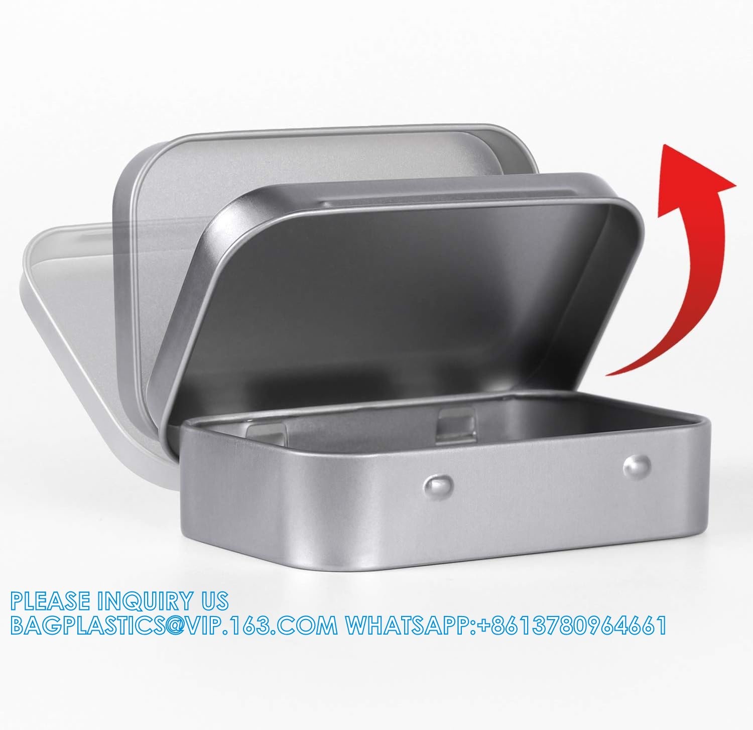 Metal Rectangular Empty Hinged Tins - Pack Of 40 Silver Mini Portable Box Small Storage Kit & Home Organizer With Lids