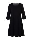 Long Sleeve Knitted Ladies Plus Size Dresses In Black Or Sandy Brown For Autumn