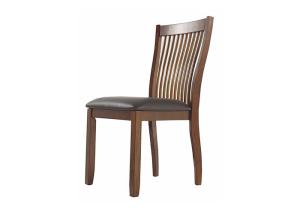 China Comb Back Modern Wood Dining Chairs Brown Base And Black Upholstered factory