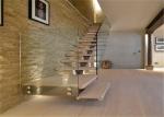 U / Y / L Shaped Open Tread Wood Stairs , Building Floating Stairs Easy Assembly