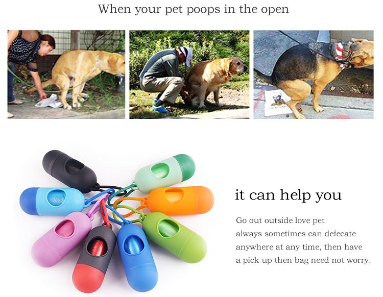 Blue Green Dog Waste Bag Holder 11.5*4.3cm Plastic Dog Poop Holder For Walks