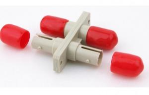 China ZGT Fiber Optic Sc To St Adapter Plastic Housing With Red Cap Long Flange factory