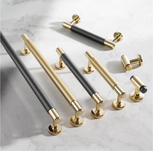 American New Aluminum Knurled Simple Gold T Bar 128mm Furniture Cupboard