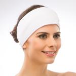White Elastic Ajunstable Terry Cloth Spa Headband Stretch Towel Washable Facial