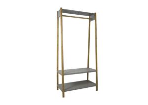 China BSCI Bamboo And MDF 2 Shelves Coat Rack With Shoe Bench factory