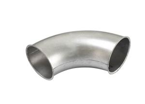 China Silver White Dust Extraction Pipe Stainless Steel 60 Degree Elbow Welding Connection factory