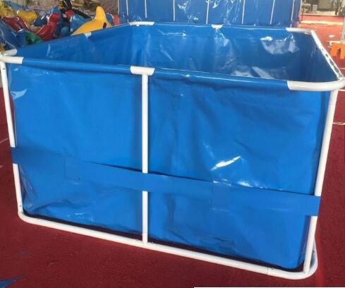 Fish Farming Aquarium Water Storage Tank, Blue Cylinder Above Ground Fish Pond Collapsible Fish Tank