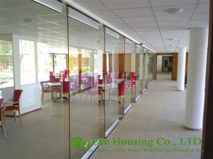 China Movable Glass Partition For Office, 12mm tempered Clear glass factory