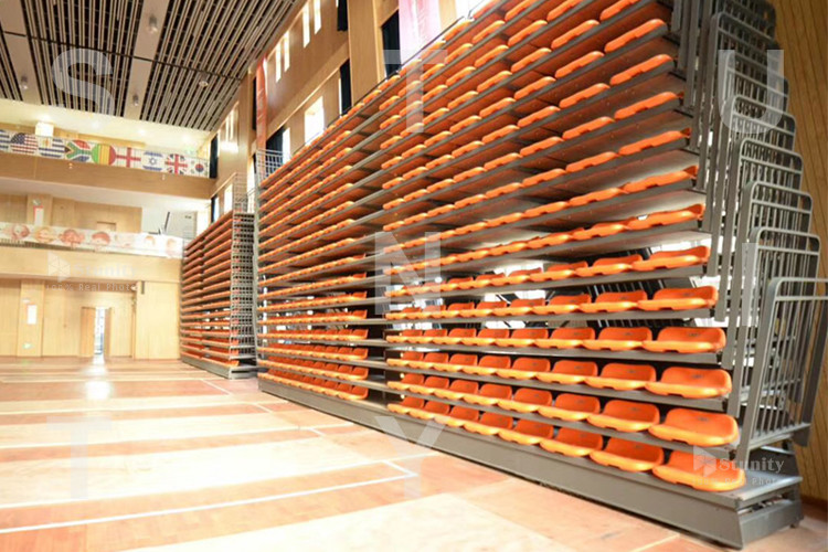 Simple Style Fireproof Retractable Bleacher System