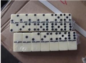 China Domino set, Material Melamine , Total 28pcs, double six, packaged in PVC box, Size:48x24x7mm, part:JYX-D1681 factory