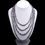 Gray 7-8mm Freshwater Cultured Potato Shape Pearls Necklace 100 inches