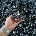 PU Wheel Soft 1.5" Rigid Plate Light Duty Castors For Shelves