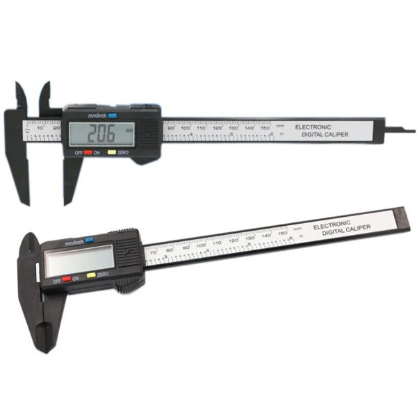 150mm 6inch LCD Digital Electronic Carbon Fiber Vernier Caliper Gauge Micrometer
