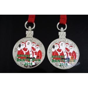 China Christmas Logo Custom Fiesta Medals Both Side Design With 800 * 10MM Lanyard on sale