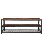 Long TV Stand with Metal Frame, Rustic Industrial Television Stand, Large