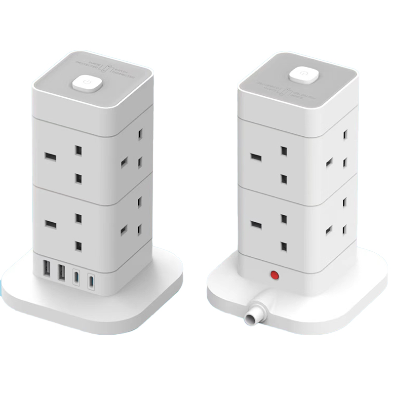 Multi Layer Outlet Plug Adaptor Power Socket Tower with Customized 2500W Rated Power