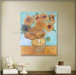 Hand Painted Van Gogh Oil Reproduction, Vincent Sunflowers Still Life Oil
