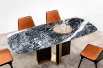 Modern Luxury Style Rectangular Italian Marble Top Modern Dining Table Set