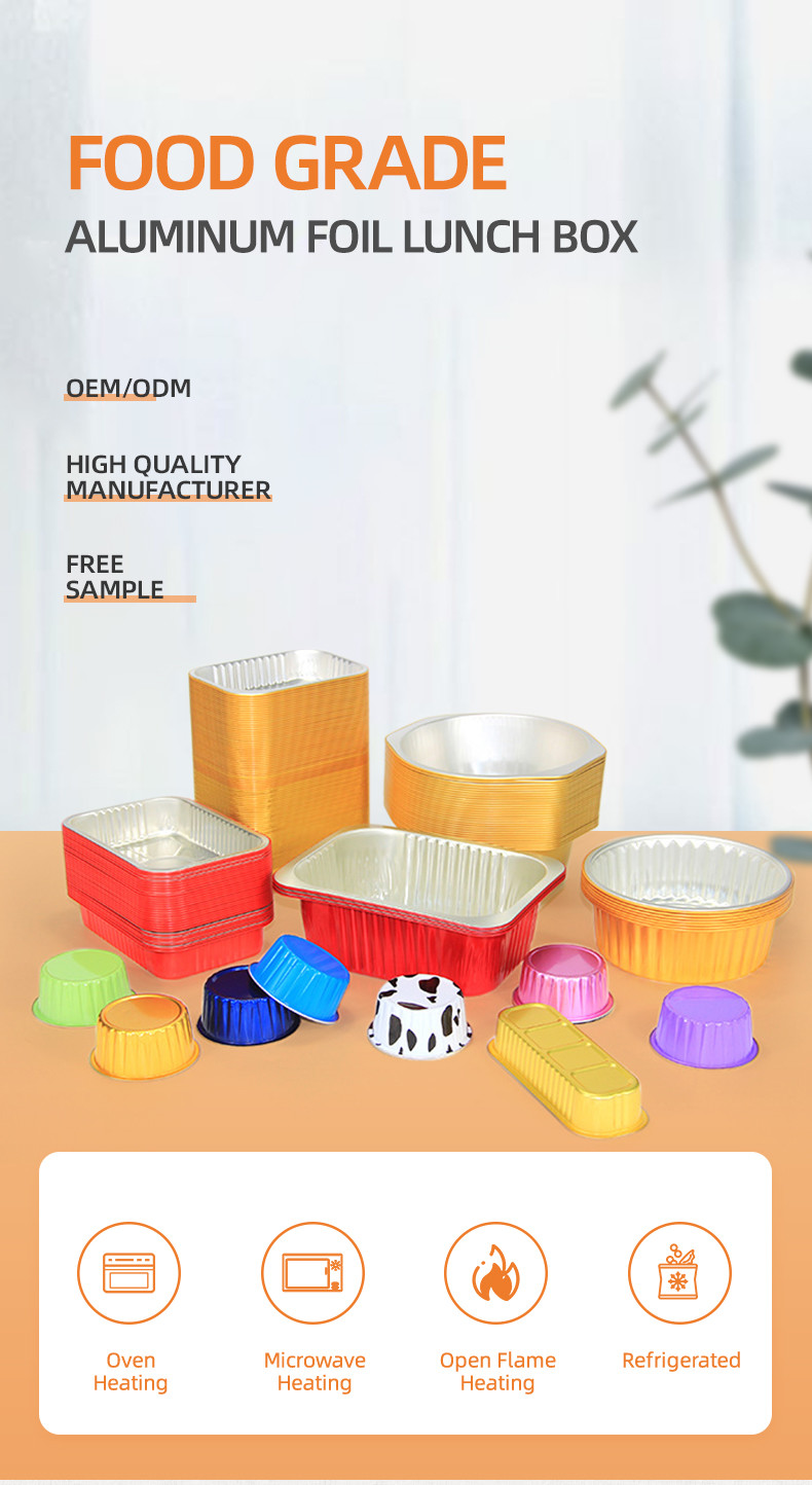 130ml 350ml Customize Packing Boxes Aluminum Foil Take Out Containers