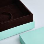 Rigid Cardboard Packaging Box Small Jewelry Box With Velvet Tray