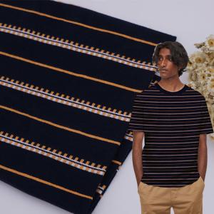 China Soft Fashion Knit Striped Jacquard Fabric For Leisure Wear factory