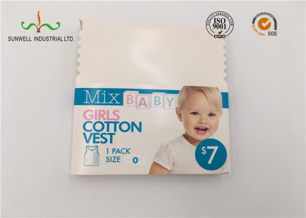 CMYK 4 Colors Printed 2 Coated Side Art Paper Customized Design For Baby Vest