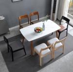 Modern Design Modern Nordic Stackable Oak Walnut Dining Chair Wooden Restaurant