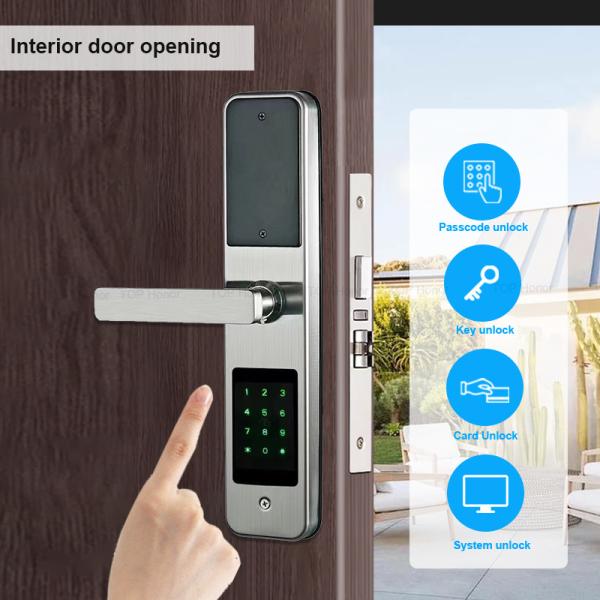 Smart Hotel Locks Grey / Black Hotel Smart Door Lock 2pcs Cards DC 6V Power