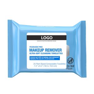China 25pcs 18.5x16.5cm Phthalate Free No Skin Irritation Wipes For Makeup Remover factory