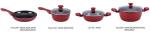 12pcs red italian prestige camping forged aluminum non-stick cookware set