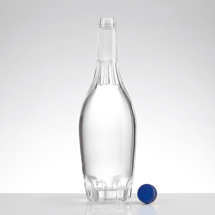 Super Flint Glass 700ml Frosted Vodka Bottle with Top Grade Custom Printing Logo