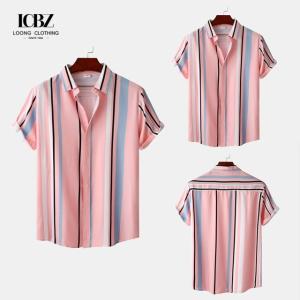 China Adult Viscose Printed Design 100% Cotton Hawaiian Shirts for Summer Beach Wear factory