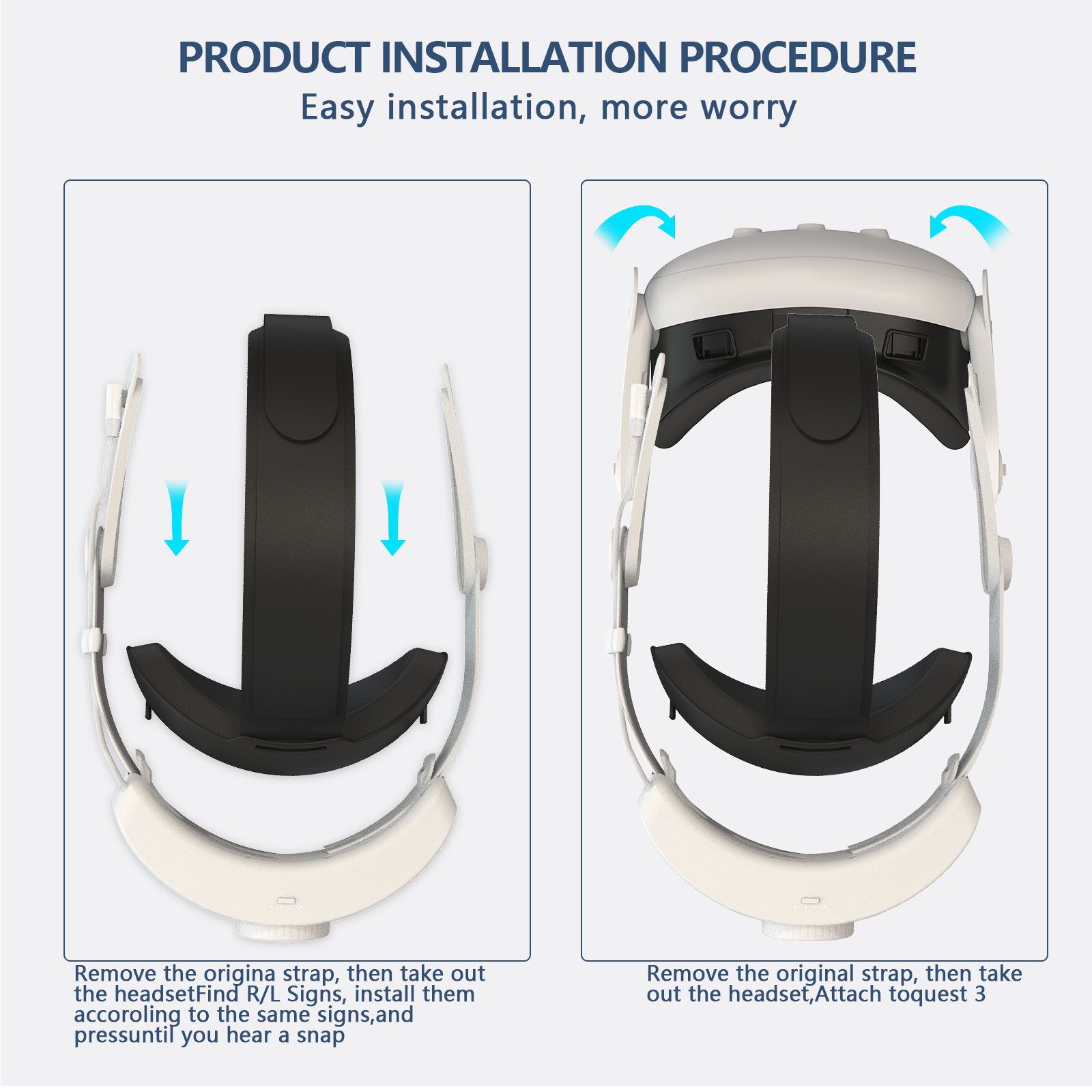 New for Meta Quest 3 With RGB Headset and VR Headset With 8000mAh for Meta Quest 3 VR Accessories