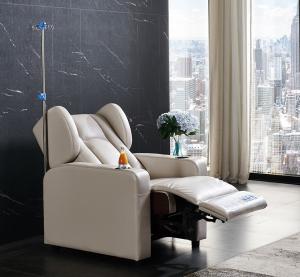 China Mingzhe Hospital Waiting Row Chair With Armrests, Fully Reclining Single Leather Sofa Chair 110°-160° Adjust Feature factory