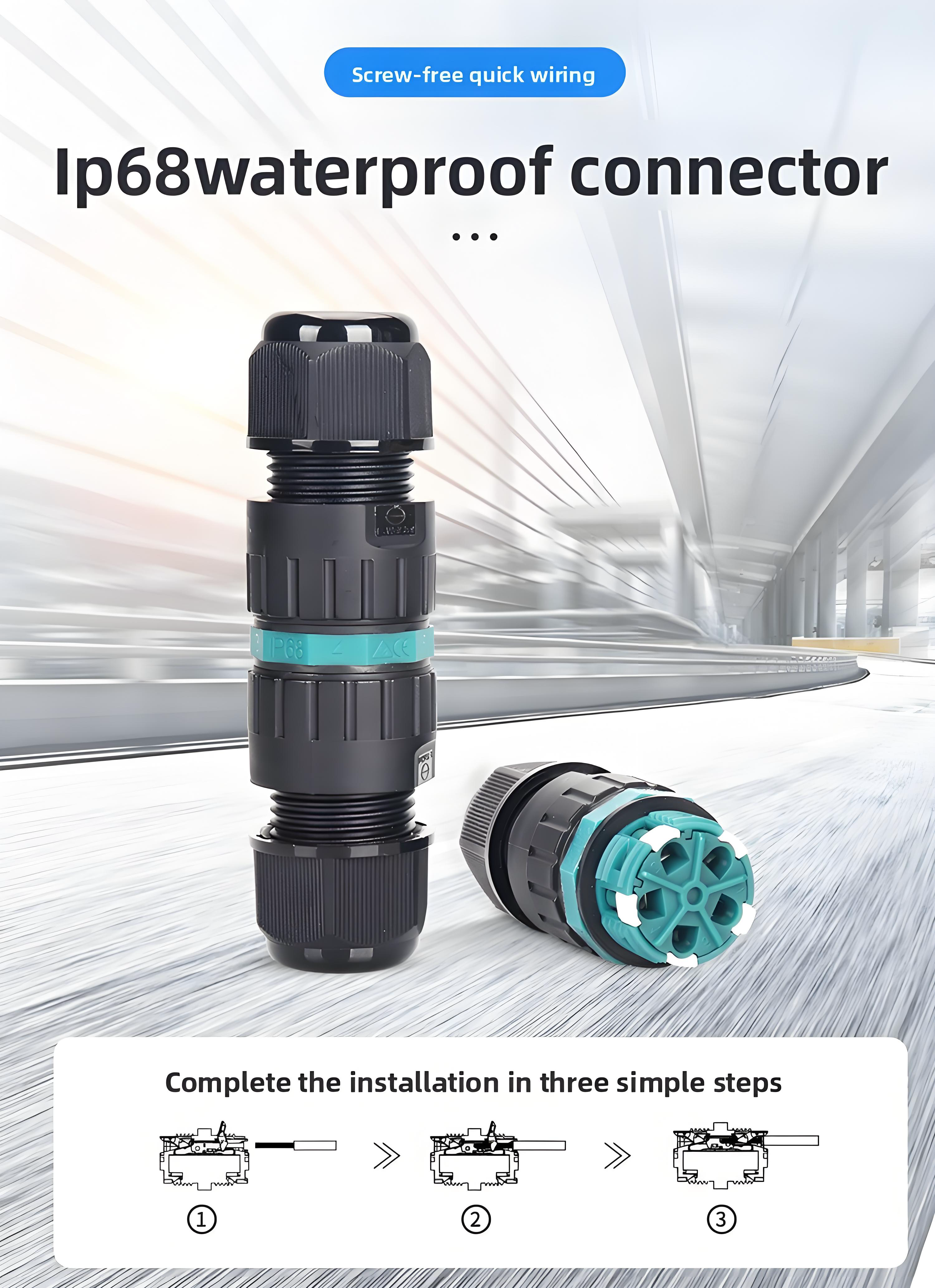 IP68 Waterproof Circular Connector with 0.5mm²-6mm² Wire Gauge 400V Operating Voltage and 41A Max Current