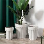 Unique Design Home Indoor Outdoor Decor Floor Plant Pot Ceramic White Tall