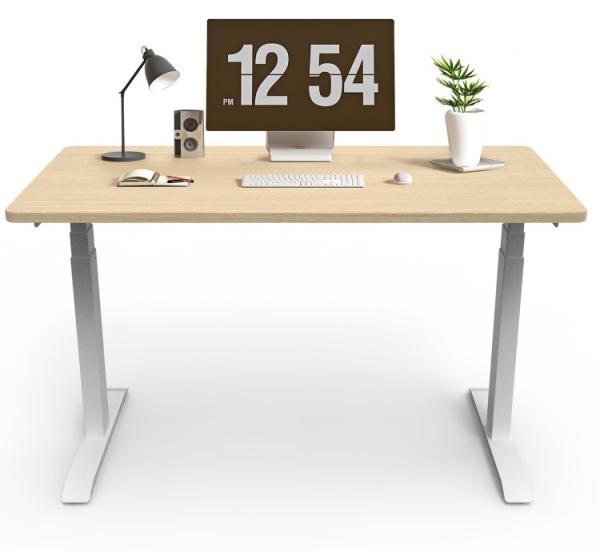 Sturdy Wooden Panel Desk Adjustable Height Office Furniture For Ergonomic