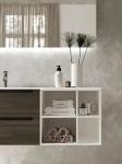 Modern Wood Grain Bathroom Vanity Double Sink Bathroom Cabinet Customized