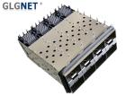 SFP Cage Connector 2 x 4 Ports Stacked SFP + Cage Connector with EMI Gasket