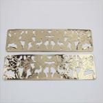 Shiny gold hollow out metal iron sheet shoelace buckles 17.5x3.5cm