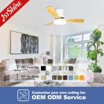 Low Profile Ceiling Fan with 48" Wooden Blades Remote Control and 5-Speed Switch