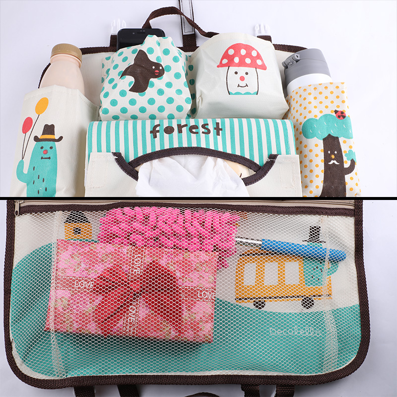 Oxford PVC Car Seat Back Storage Bag Organizer For Travel