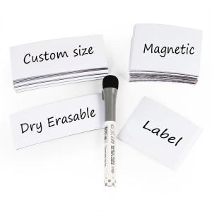 China Custom Dry Erase White Board Magnetic Labels 3x1.2 Inch 3.5x1.5 Inch factory