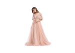 A - Line Half Sleeve Long Dresses , Lace Formal Dresses For Slim Woman