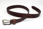 Surface Braided Mens Casual Leather Belt 3.8cm Width With Brush Gunmetal Light