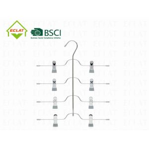 Chrome 4 Tier Space Saving Trouser And Skirt Hangers With Clips