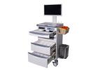 Hospital Mobile Laptop Crash Cart Medical Furniture Trolley With Drawers (ALS