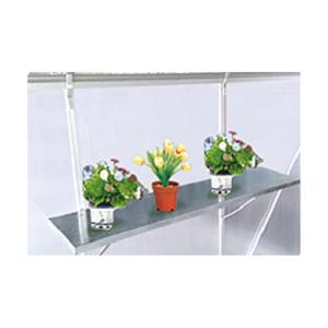 China Green Aluminium Greenhouse Accessories 1.0mm 1.2mm 3 Tier Slated Staging For Flowers factory