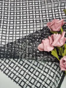 China 124cm Black Color GEO Sequin Embroidered Fabric For Evening Dress factory