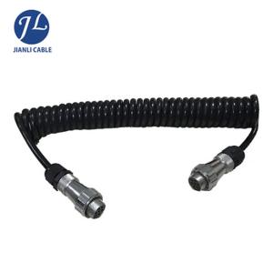 China 7 Pin 12 24V Color Coiled Trailer Cable For Cctv Security Monitor factory